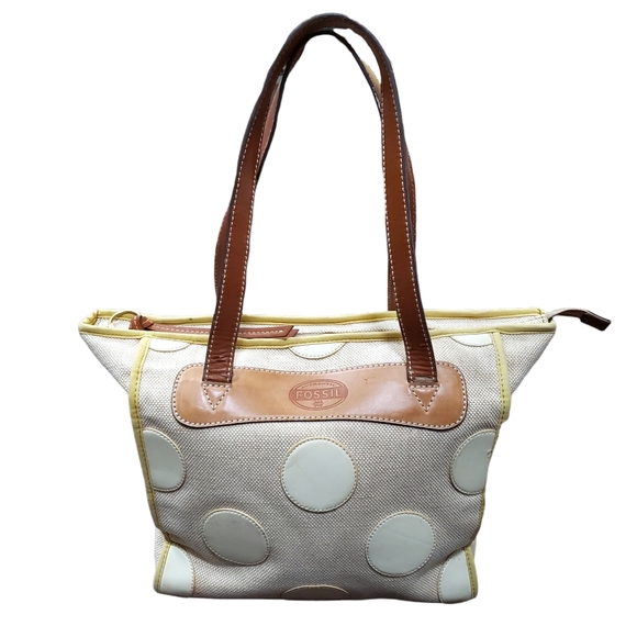 Fossil Polka Dot Canvas Tote - Picture 10 of 16